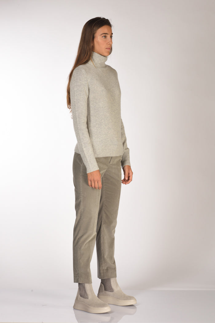 Allude Maglia Collo Alto Grigio Chiaro Donna - 4