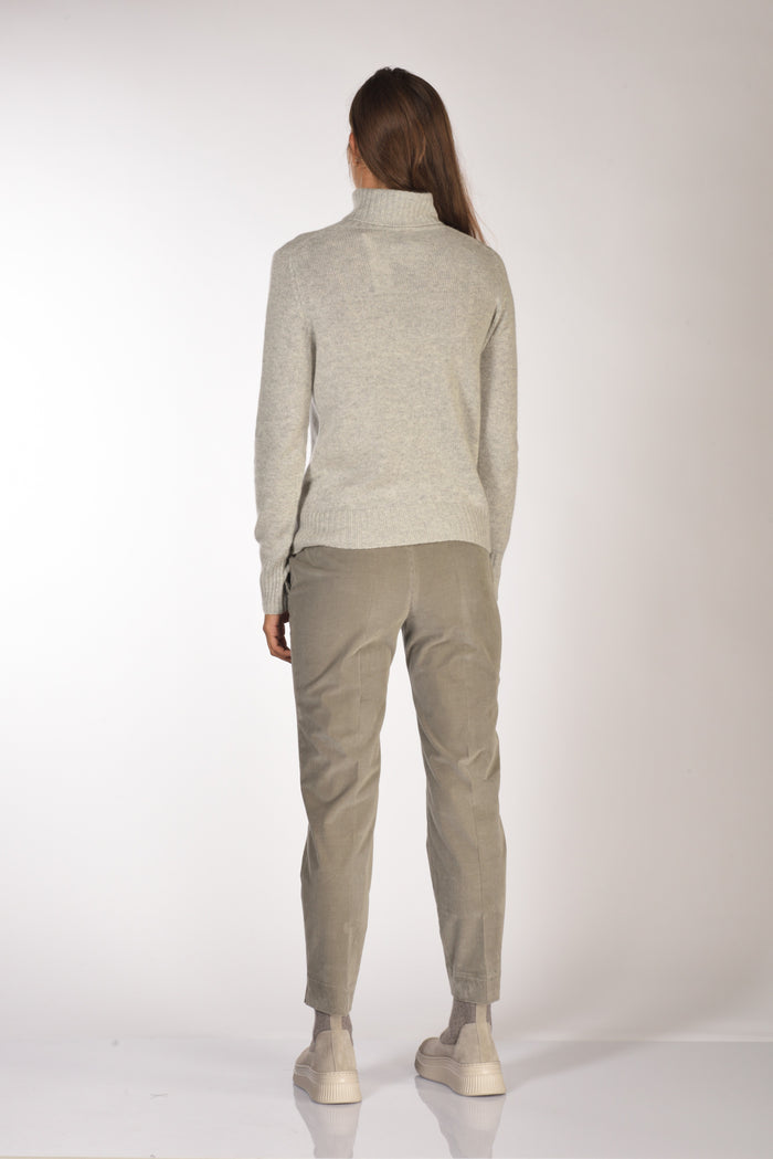 Allude Maglia Collo Alto Grigio Chiaro Donna - 5