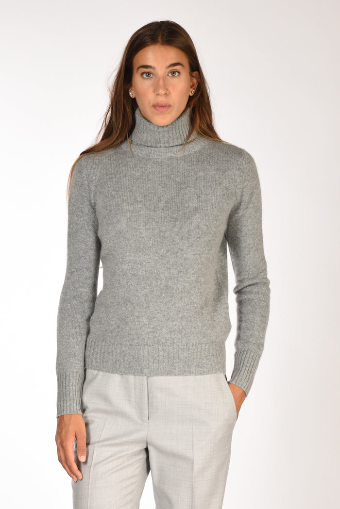 Allude Maglia Collo Alto Grigio Scuro Donna - 1