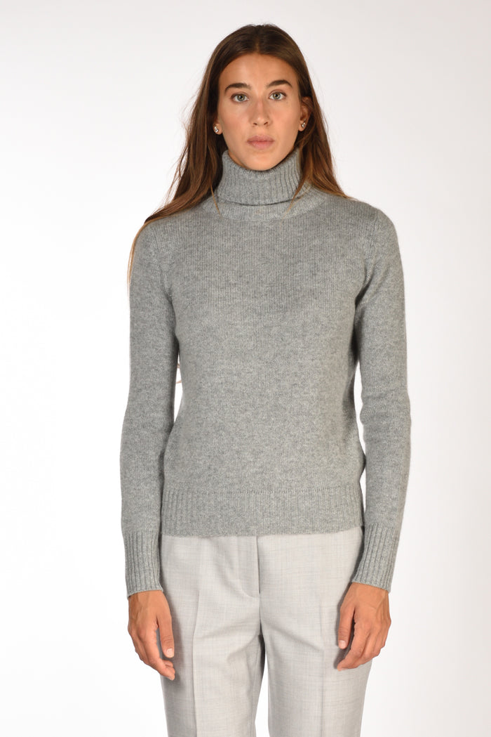 Allude Maglia Collo Alto Grigio Scuro Donna - 2