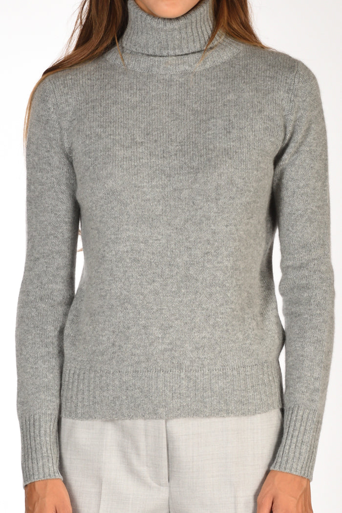 Allude Maglia Collo Alto Grigio Scuro Donna - 3