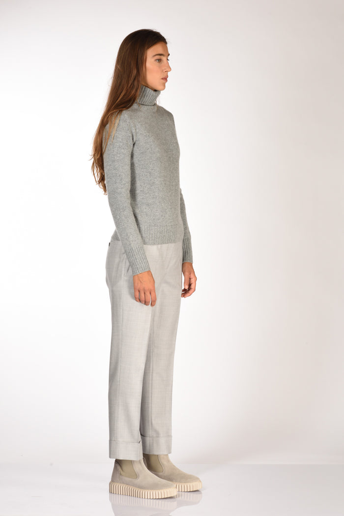 Allude Maglia Collo Alto Grigio Scuro Donna - 4