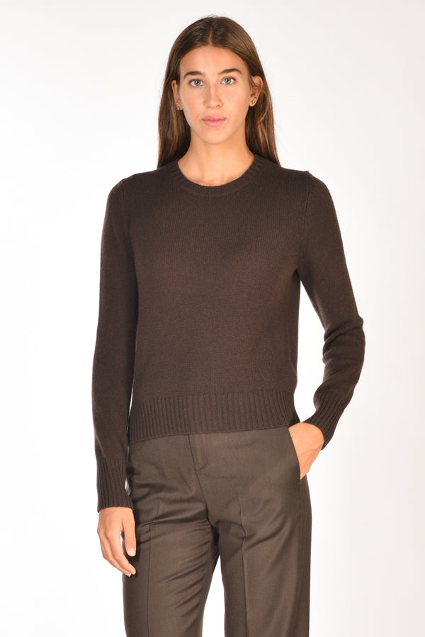 Allude Maglia Girocollo Marrone Donna