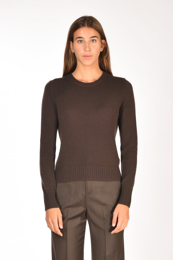 Allude Maglia Girocollo Marrone Donna-2