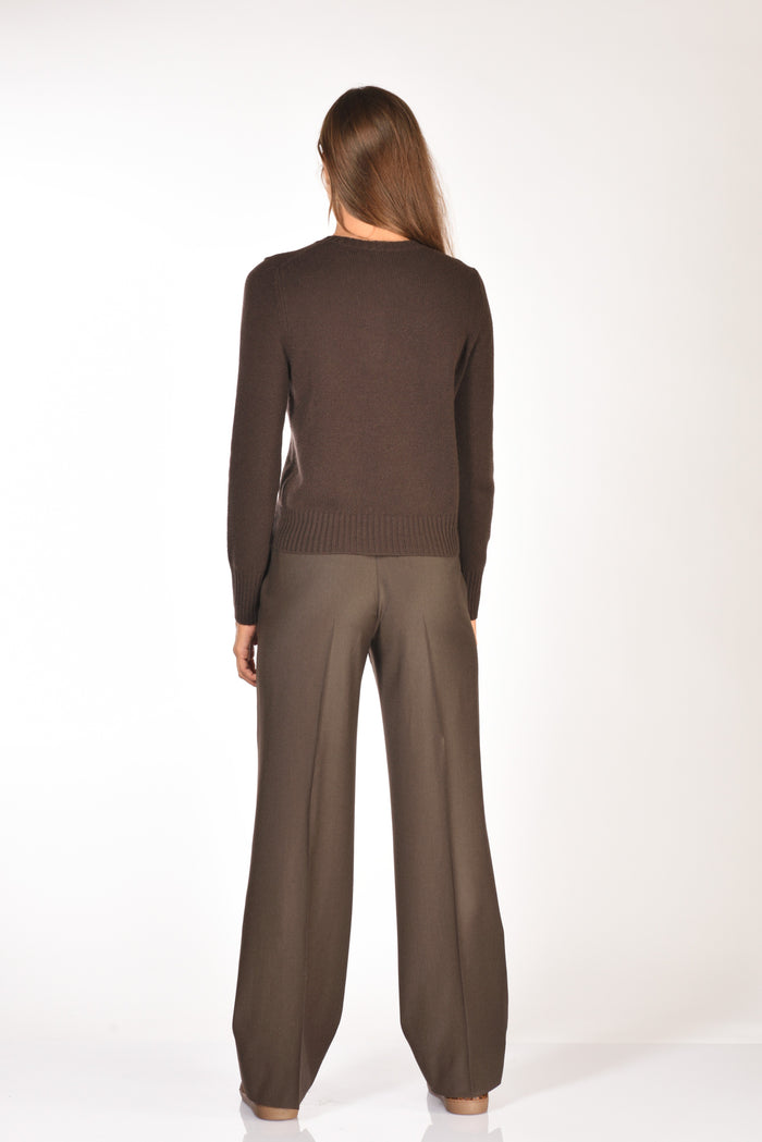 Allude Maglia Girocollo Marrone Donna - 5