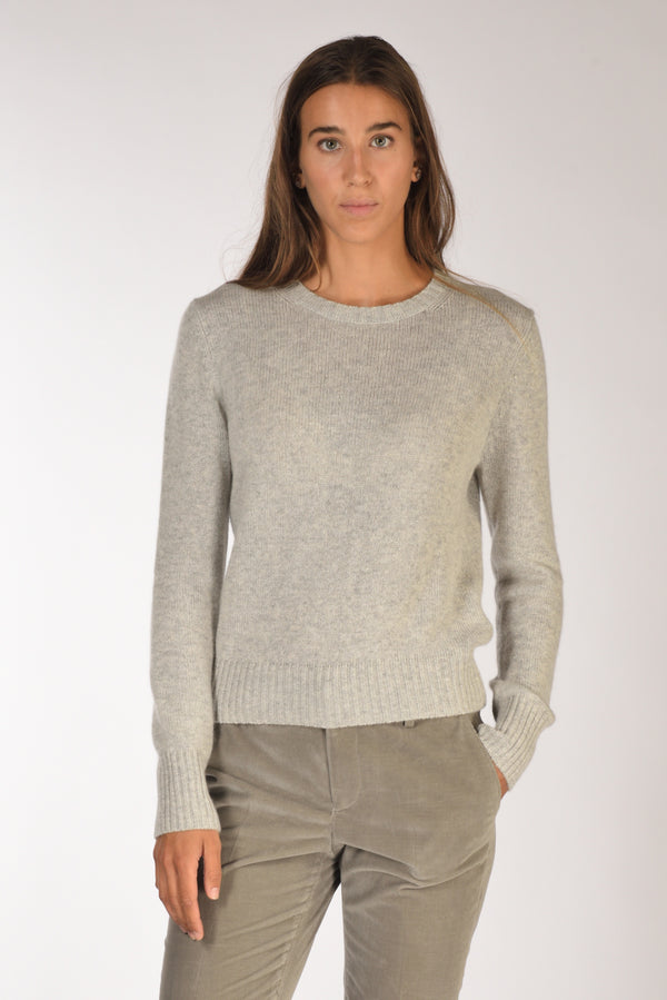 Allude Maglia Girocollo Grigio Chiaro Donna