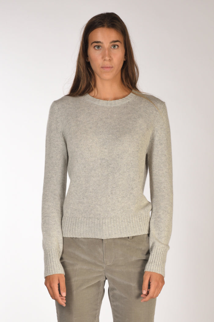 Allude Maglia Girocollo Grigio Chiaro Donna - 3