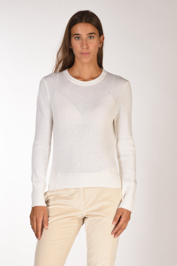 Allude Maglia Girocollo Bianco Donna