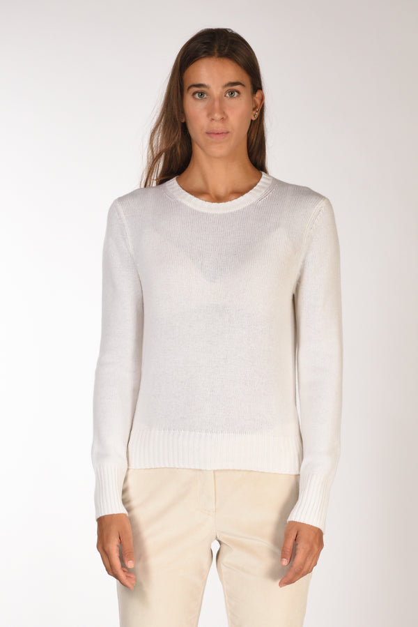 Allude Maglia Girocollo Bianco Donna-2