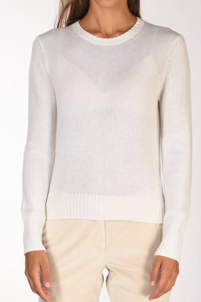 Allude Maglia Girocollo Bianco Donna - 3