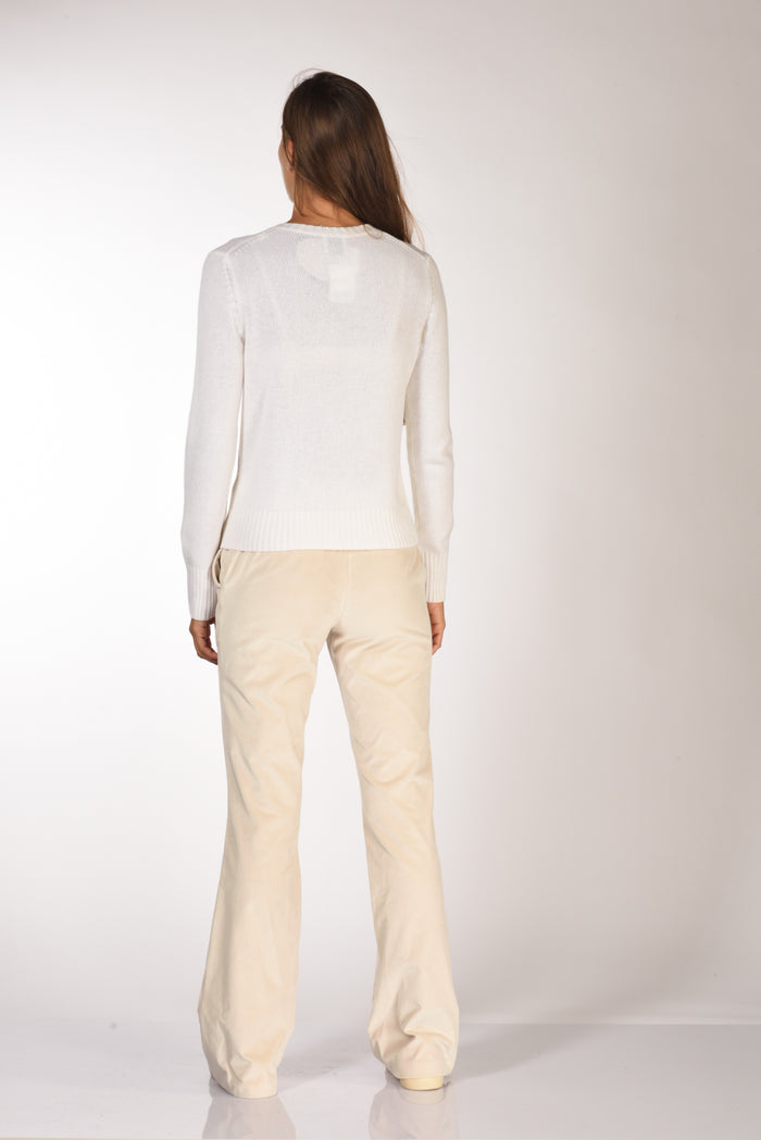 Allude Maglia Girocollo Bianco Donna - 5