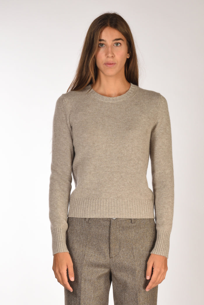 Allude Maglia Girocollo Beige Donna - 2