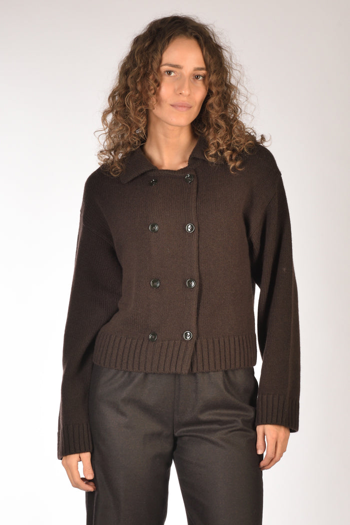 Allude Giacca Di Maglia Marrone Donna - 1