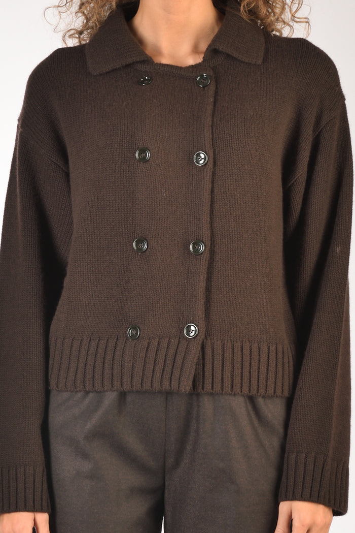 Allude Giacca Di Maglia Marrone Donna - 3