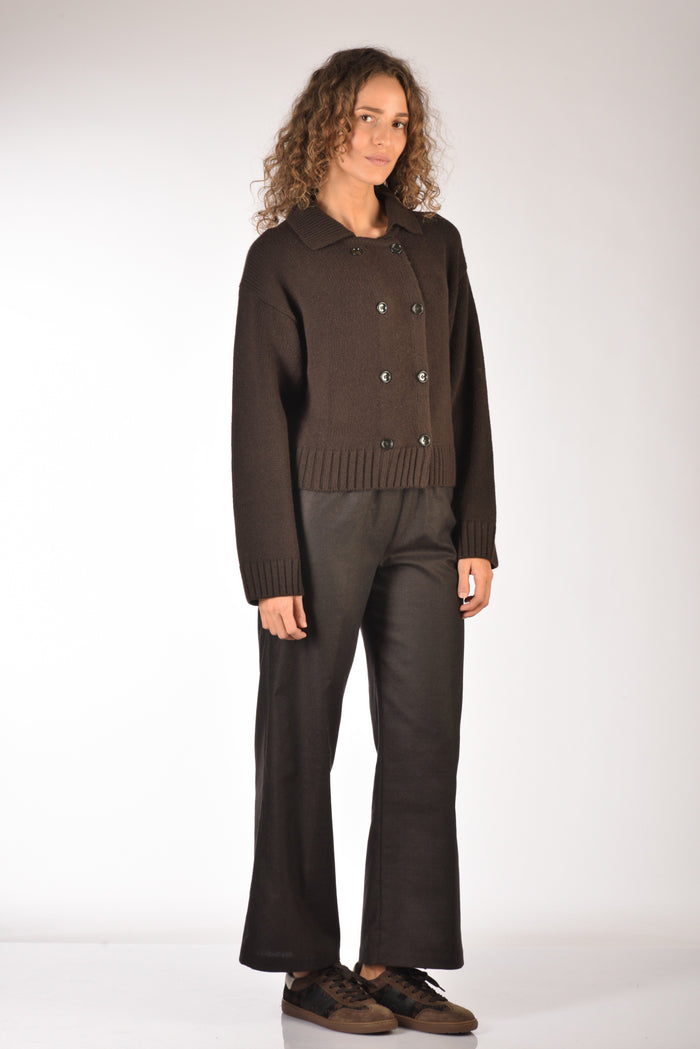 Allude Giacca Di Maglia Marrone Donna - 4