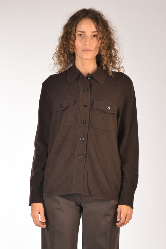 Allude Camicia Di Maglia Marrone Donna - 2