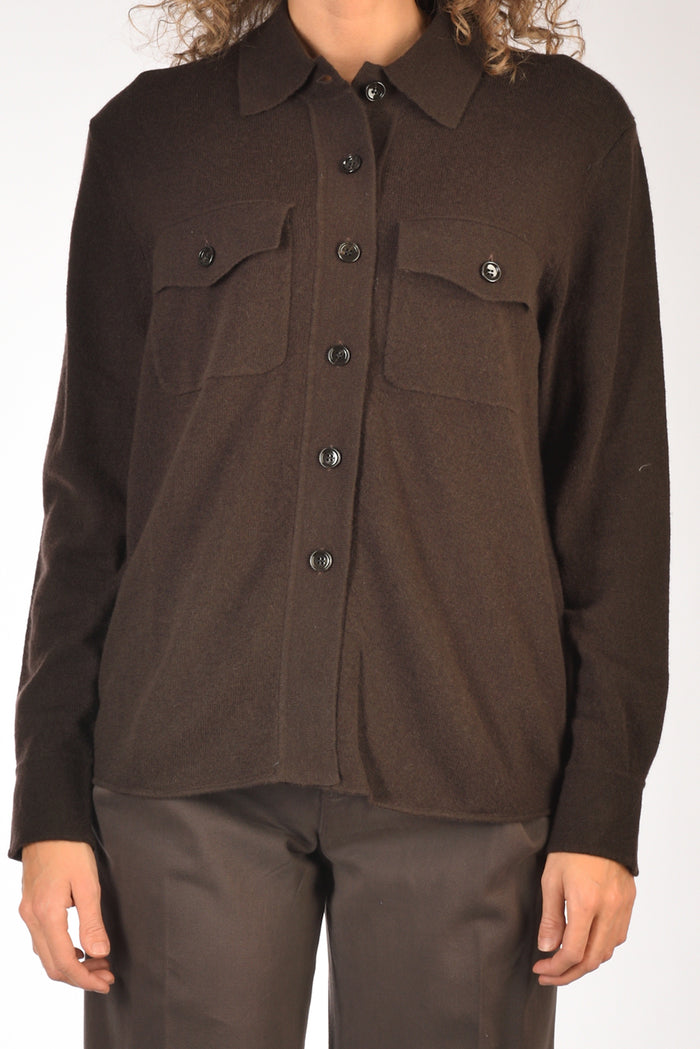 Allude Camicia Di Maglia Marrone Donna - 3