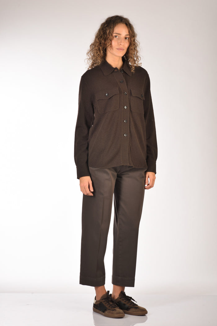 Allude Camicia Di Maglia Marrone Donna - 4