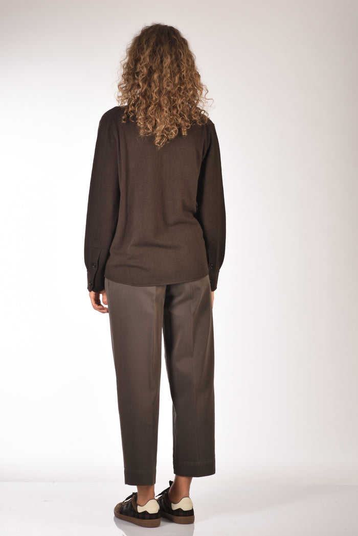 Allude Camicia Di Maglia Marrone Donna - 5
