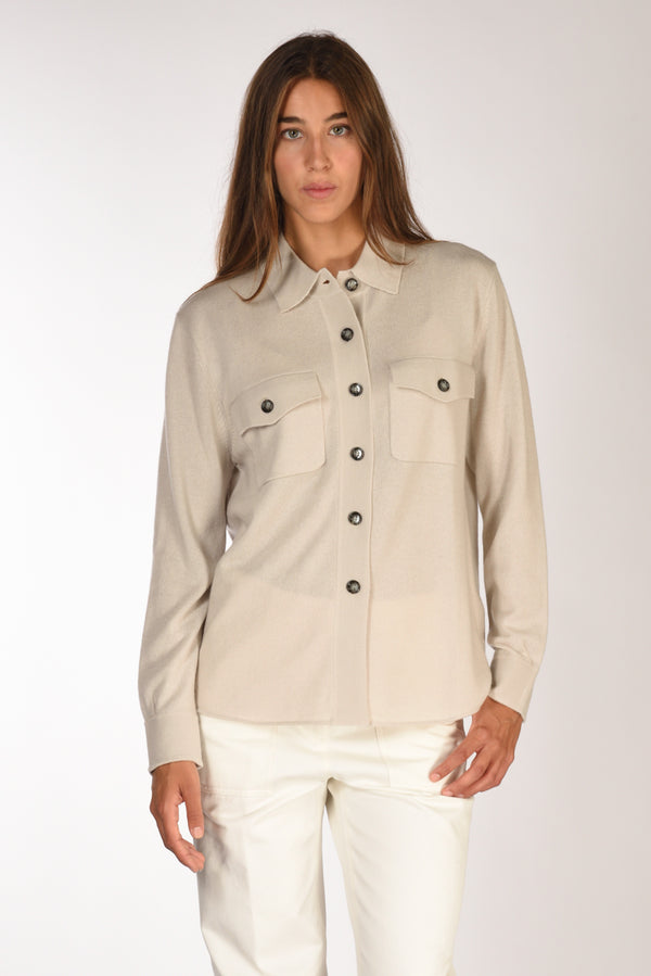 Allude Camicia Di Maglia Beige Chiaro Donna