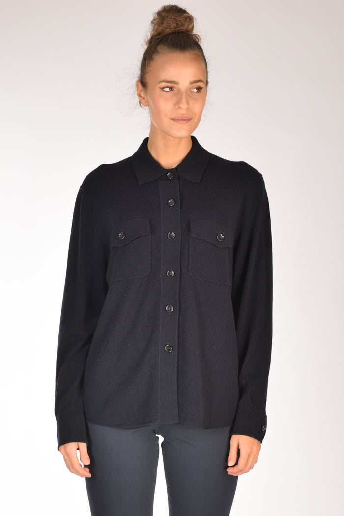 Allude Camicia Di Maglia Blu Donna - 2