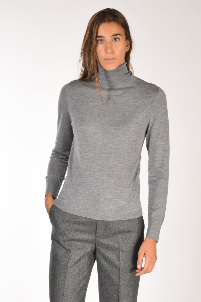 Allude Maglia Collo Alto Grigio Donna - 1