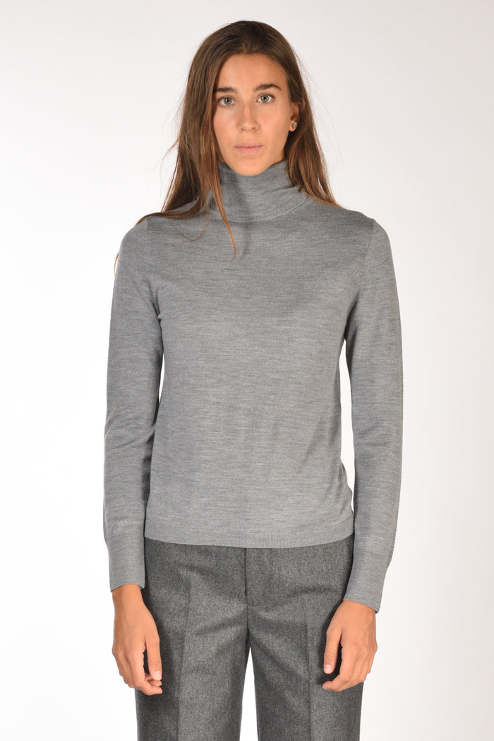 Allude Maglia Collo Alto Grigio Donna - 2
