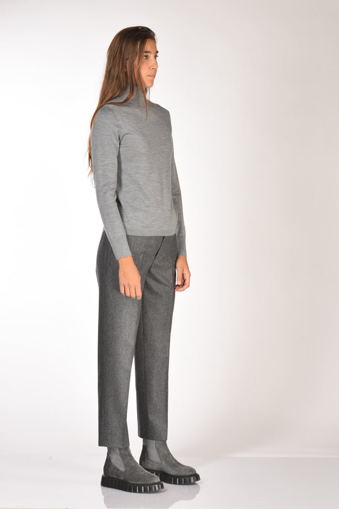 Allude Maglia Collo Alto Grigio Donna - 4