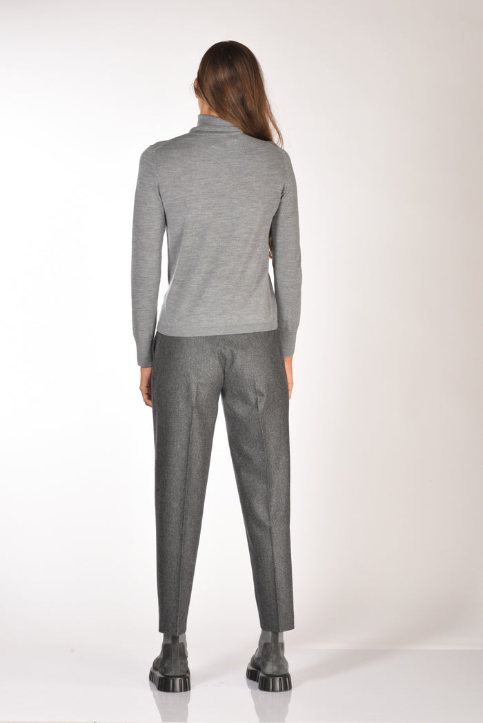 Allude Maglia Collo Alto Grigio Donna - 5