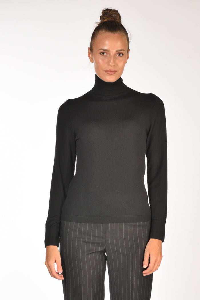Allude Maglia Collo Alto Nero Donna - 2