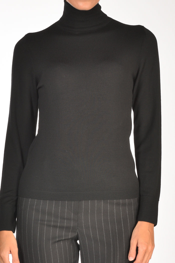 Allude Maglia Collo Alto Nero Donna - 3