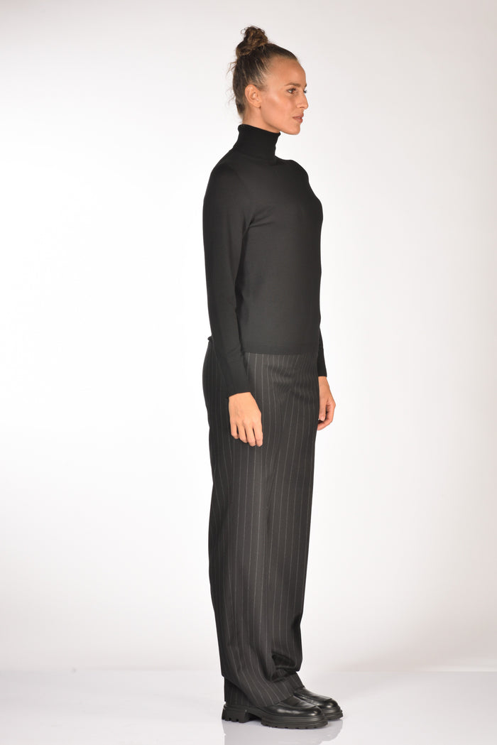 Allude Maglia Collo Alto Nero Donna - 4