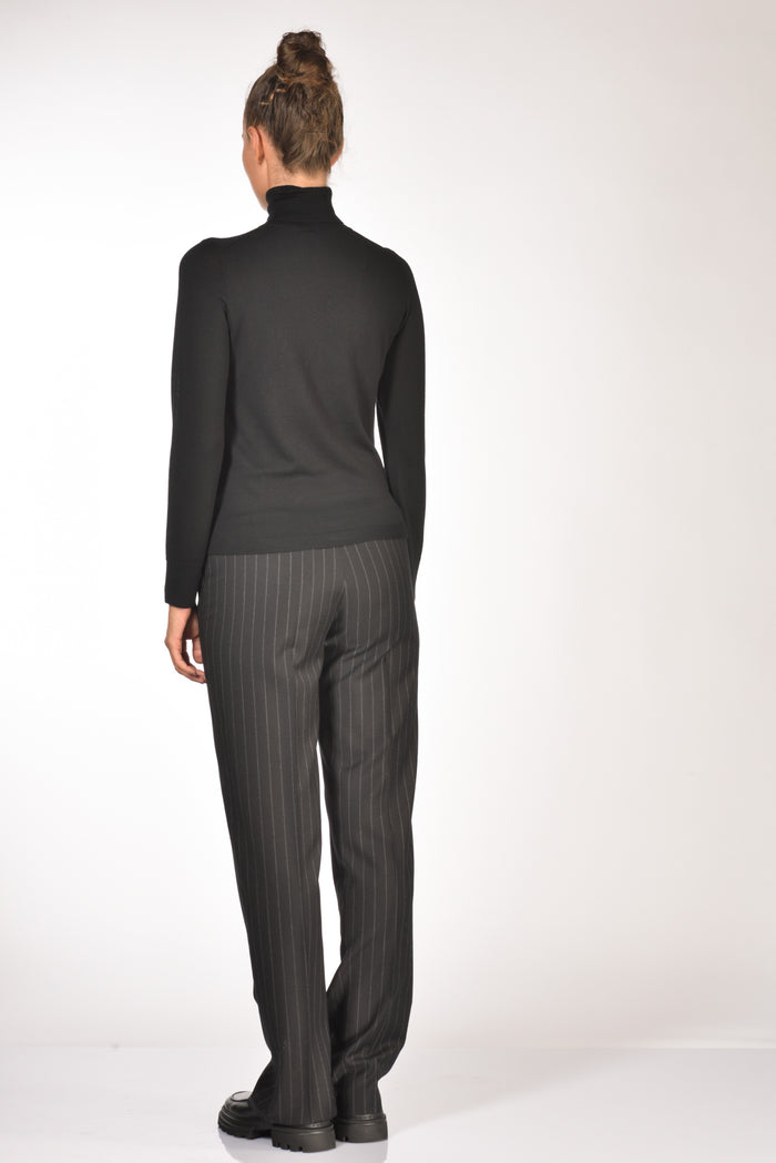 Allude Maglia Collo Alto Nero Donna - 5
