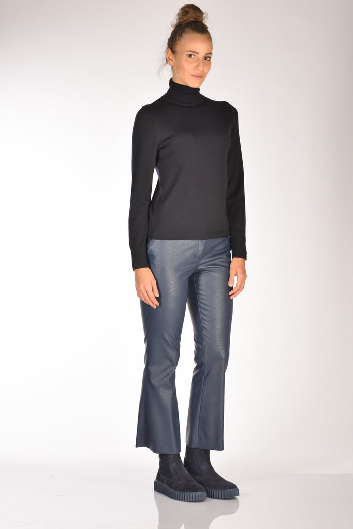 Allude Maglia Collo Alto Blu Donna - 4