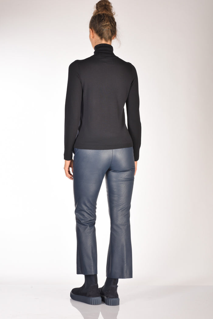 Allude Maglia Collo Alto Blu Donna - 5