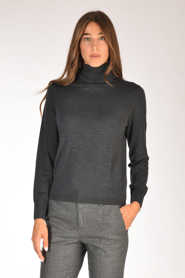 Allude Maglia Collo Alto Grigio Scuro Donna