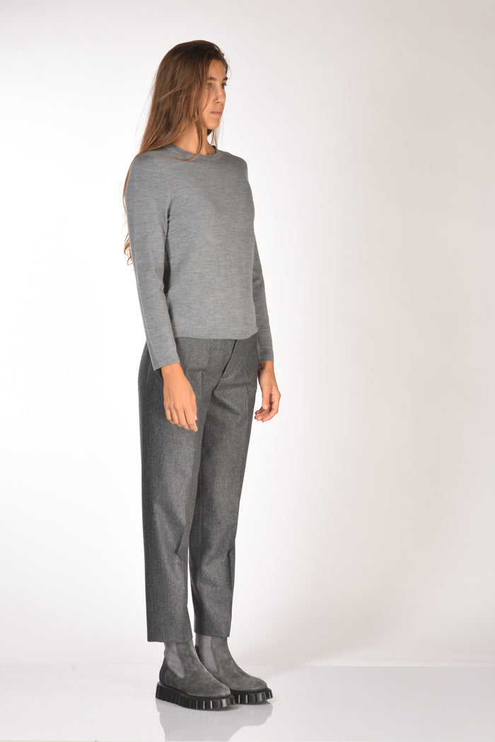 Allude Maglia Girocollo Grigio Donna - 4