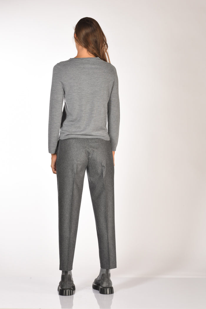Allude Maglia Girocollo Grigio Donna - 5