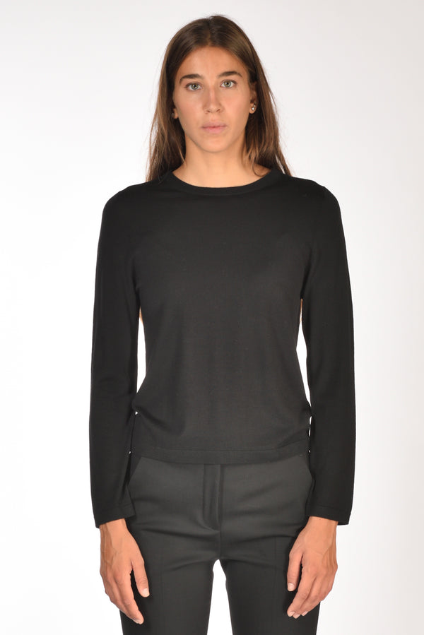 Allude Maglia Girocollo Nero Donna-2