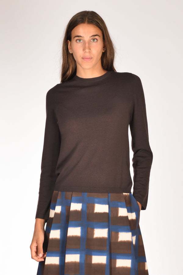 Allude Maglia Girocollo Marrone Donna