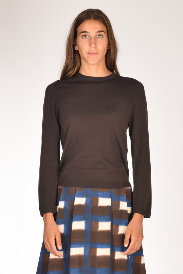 Allude Maglia Girocollo Marrone Donna-2