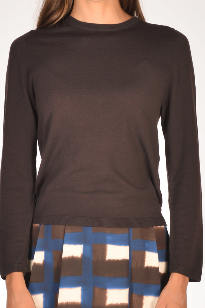 Allude Maglia Girocollo Marrone Donna - 3