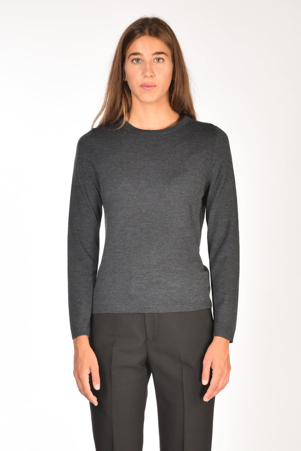 Allude Maglia Girocollo Grigio Scuro Donna-2