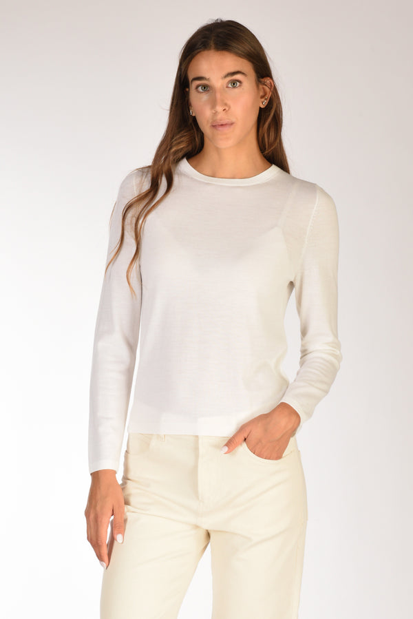 Allude Maglia Girocollo Bianco Donna