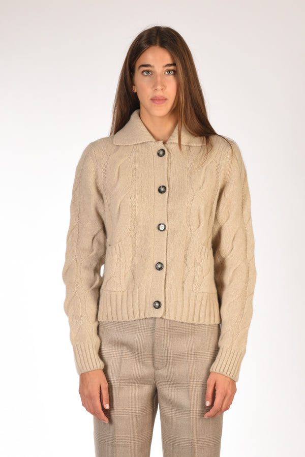 Allude Cardigan Beige Donna-2
