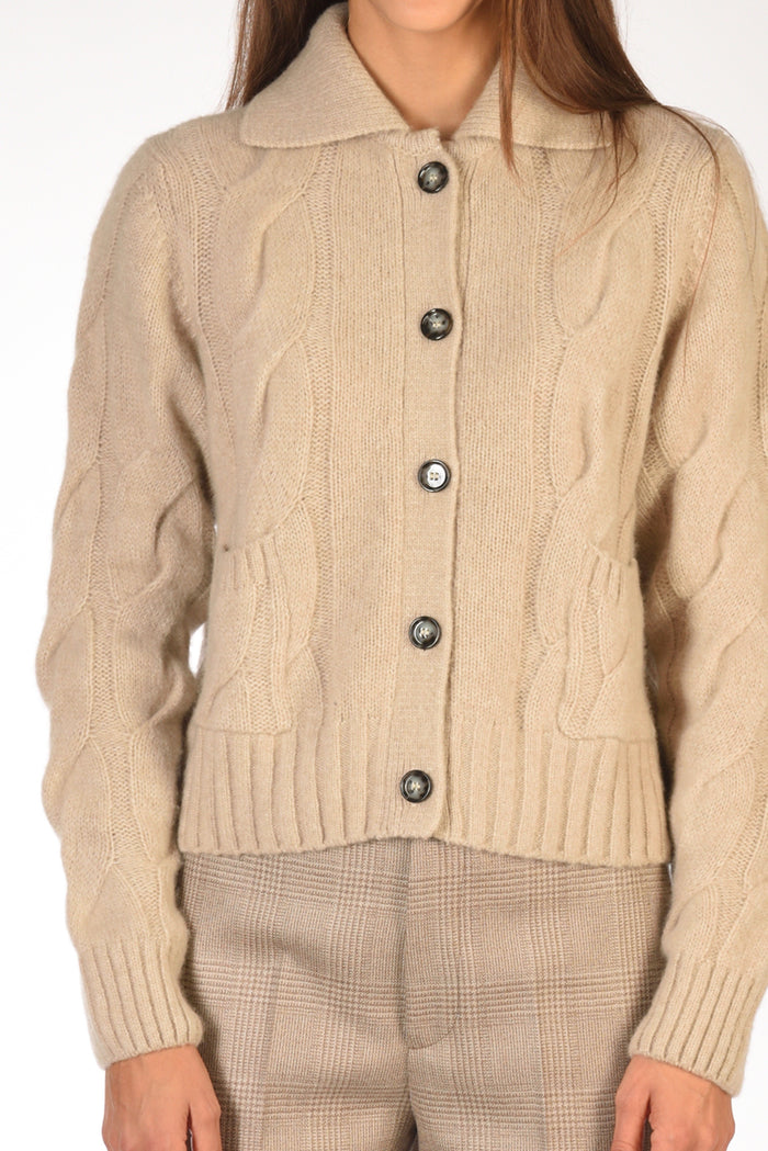 Allude Cardigan Beige Donna - 3