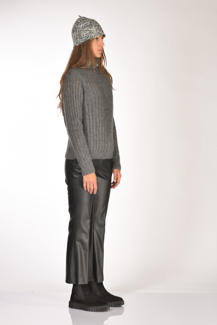 Allude Maglia Collo Alto Grigio Donna - 4