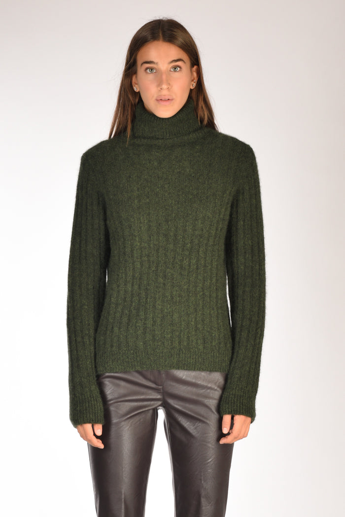 Allude Maglia Collo Alto Verde Donna - 2