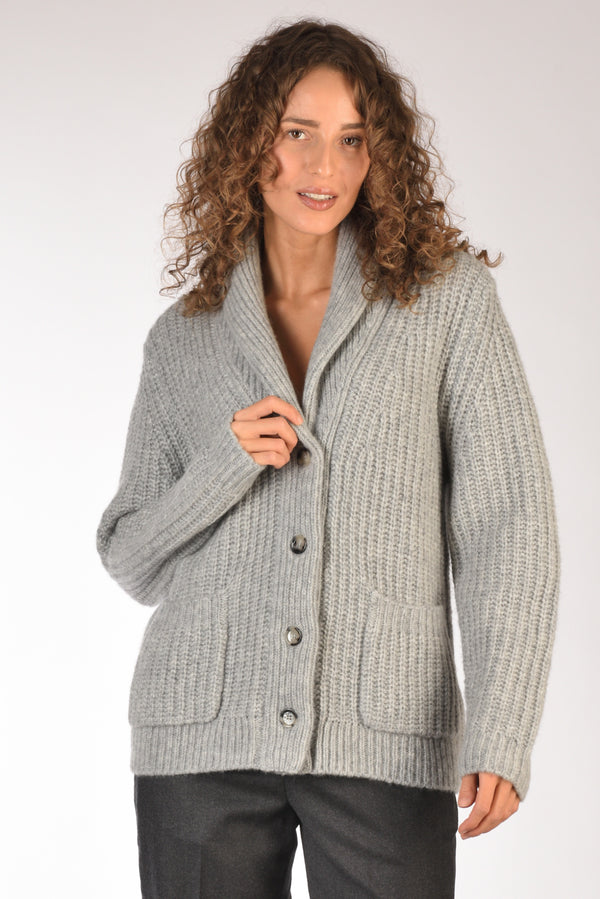 Allude Cardigan Grigio Chiaro Donna