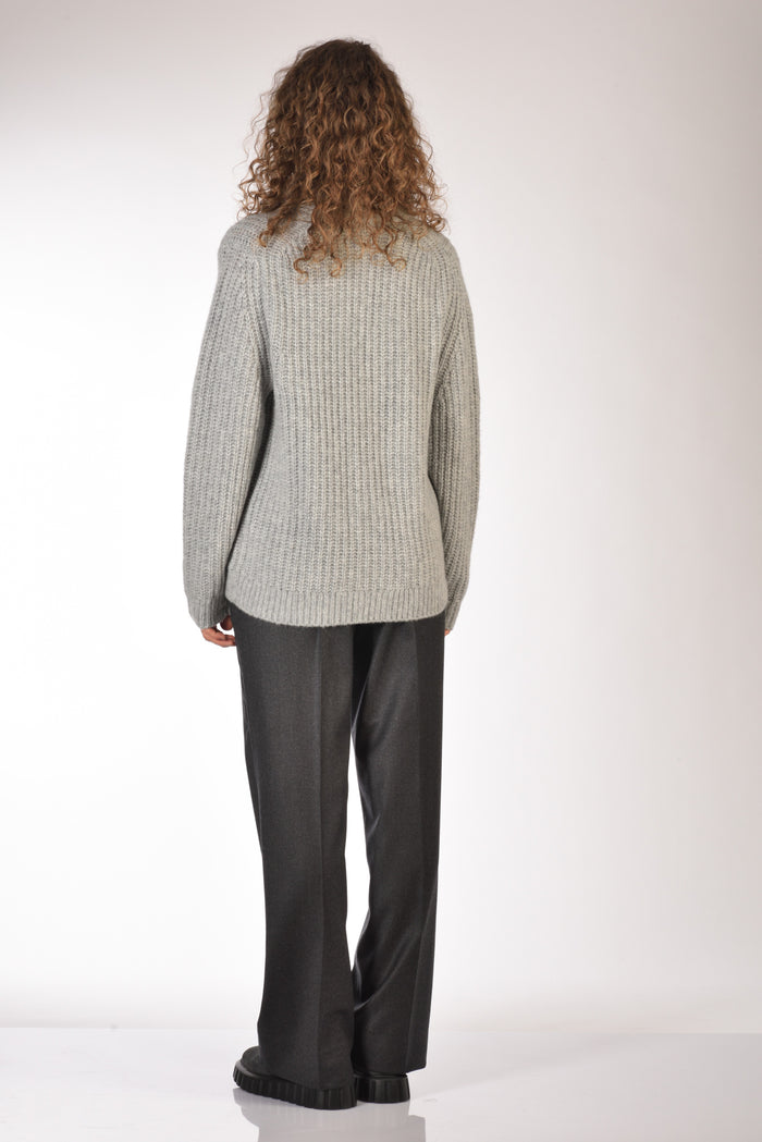 Allude Cardigan Grigio Chiaro Donna - 5